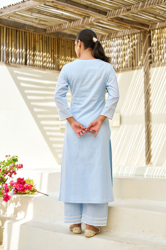 Reva Blue Cotton Coord Set