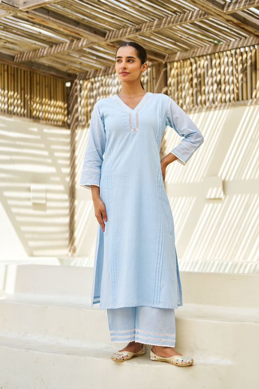 Reva Blue Cotton Coord Set