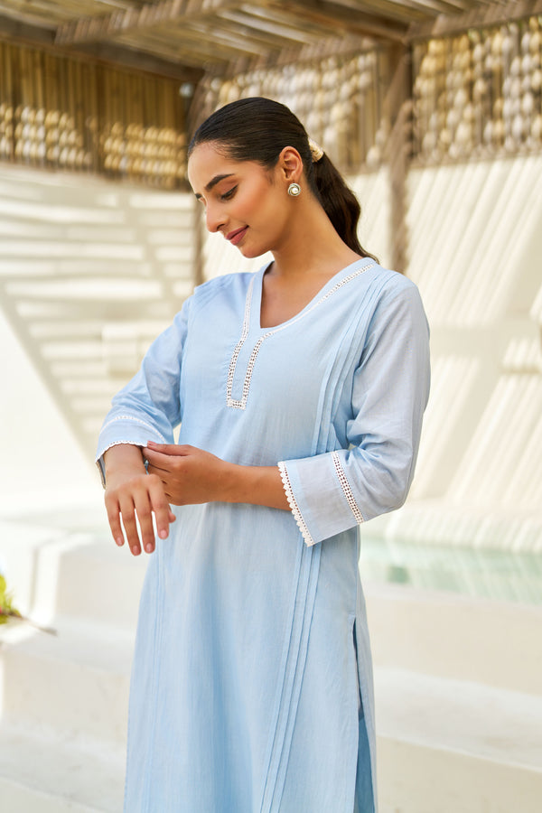 Reva Blue Cotton Coord Set