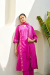 Inaayat Magenta Cotton Hand Painted Kurta Set