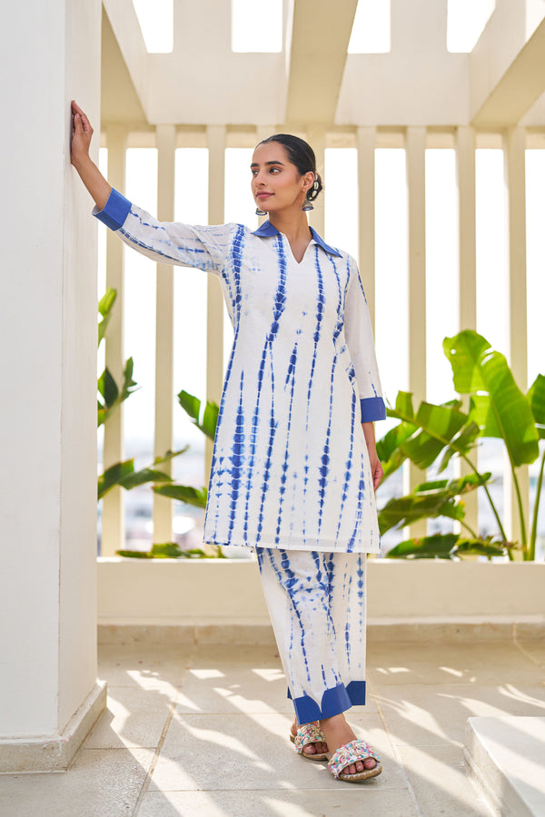 Tara Blue Tie Dye Cotton Coord Set