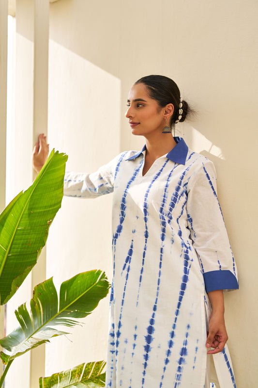 Tara Blue Tie Dye Cotton Coord Set
