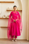 Roop Pink Cotton Embroidered Suit Set