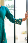 Saaz Teal Green Doria Embroidered Kurta Set