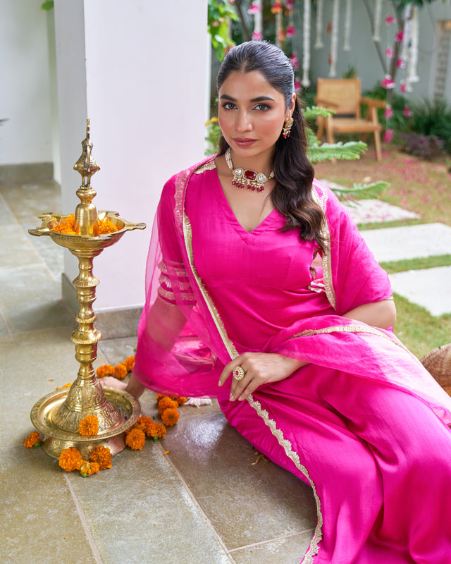 Gulnaar Satin Suit Set