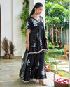 Raven Floral Handpainted Suit Set