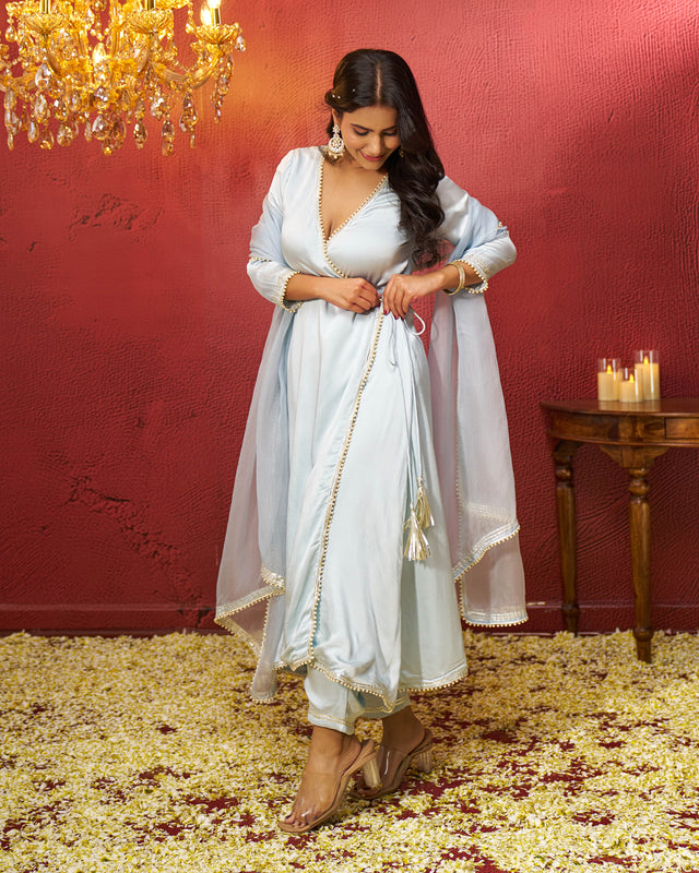 Rehmat Satin Gotapatti Suit Set