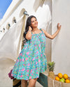 Vintage Handblock Tiered Dress