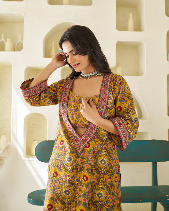 Calm & Classic Handblock Kurta Set