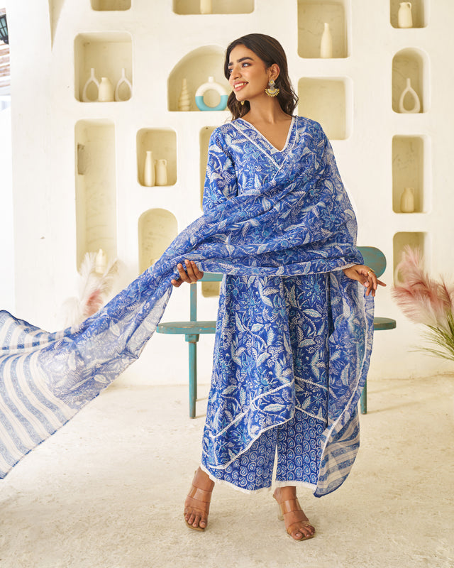 Earthy Grace Handblock Suit Set