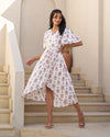 Textured Elegance Handblock Pleated Dress