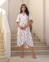 Textured Elegance Handblock Pleated Dress