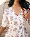 Textured Elegance Handblock Pleated Dress
