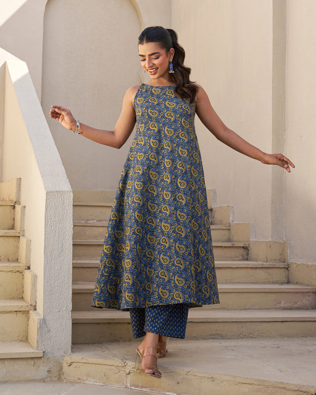 Morning Glow Handblock Kurta Set