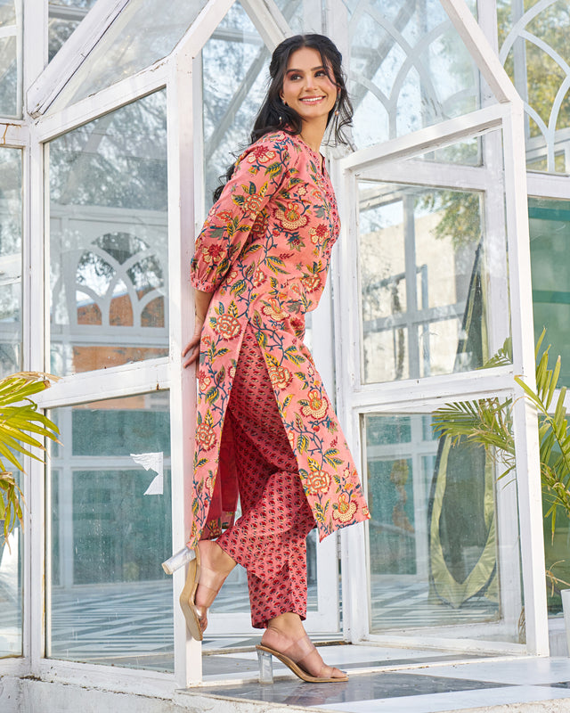 Subtle Elegance Handblock Kurta Set