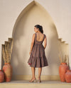 Rustic Bloom Handblock Tiered Dress