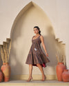 Rustic Bloom Handblock Tiered Dress
