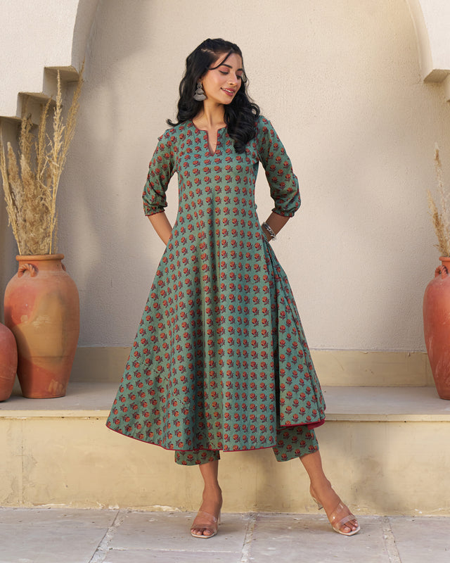 Naturally You Handblock Kurta Set