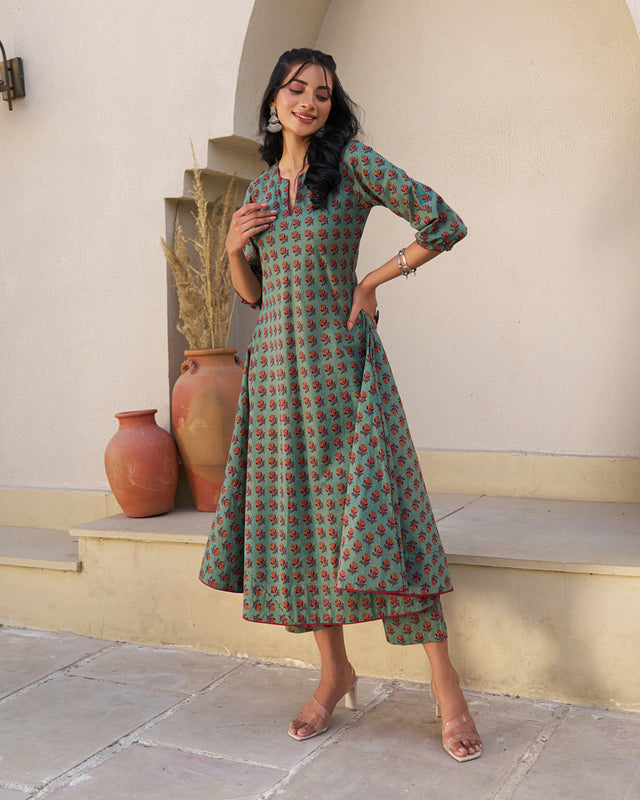 Naturally You Handblock Kurta Set