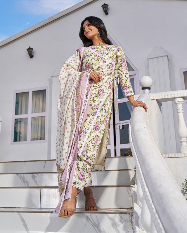 Serene Hues Handblock Suit Set