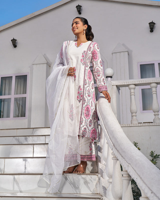 Rustic Charm Handblock Suit Set