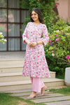 Rosewood handblock kurta set