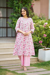 Rosewood handblock kurta set