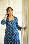 Indigo Safari handblock kurta set