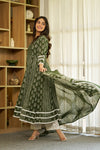 Harit bagru handblock Anarkali Suit set