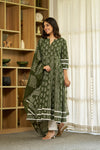 Harit bagru handblock Anarkali Suit set