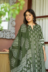 Harit bagru handblock Anarkali Suit set