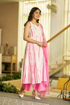 Pink Shibori Stripe suit set