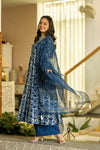 Indigo glow handblock Angrakha set