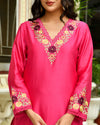 Khwaab Pink Embroidered Chanderi Kurta Set