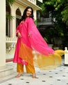 Khwaab Pink Embroidered Chanderi Kurta Set