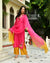 Khwaab Pink Embroidered Chanderi Kurta Set