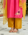 Khwaab Pink Embroidered Chanderi Kurta Set