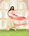 Raahi White Embroidered Chanderi Suit Set