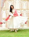 Raahi White Embroidered Chanderi Suit Set