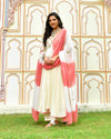 Raahi White Embroidered Chanderi Suit Set