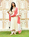 Raahi White Embroidered Chanderi Suit Set