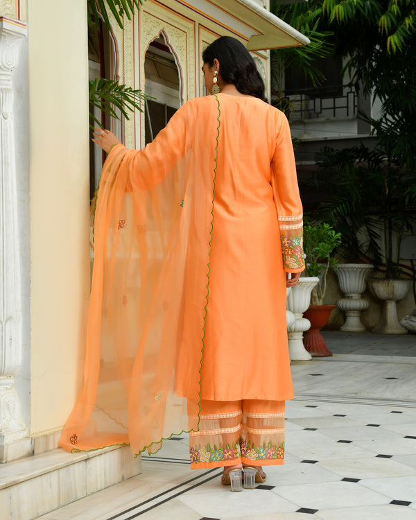 Amber Bloom Embroidered Kurta Set