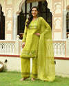 Myra Green Embroidered Doria Kurta Set