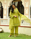 Myra Green Embroidered Doria Kurta Set