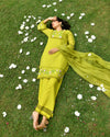 Myra Green Embroidered Doria Kurta Set