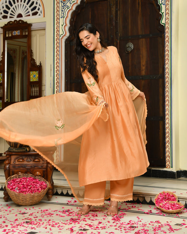 Noori Embroidered Chanderi Suit Set