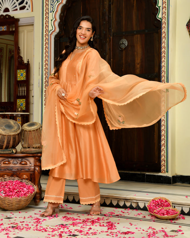 Noori Embroidered Chanderi Suit Set