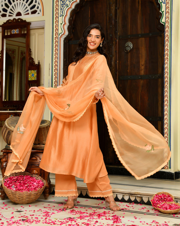 Noori Embroidered Chanderi Suit Set