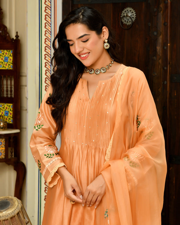 Noori Embroidered Chanderi Suit Set
