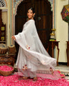Seher Grey Embroidered Chanderi Suit Set
